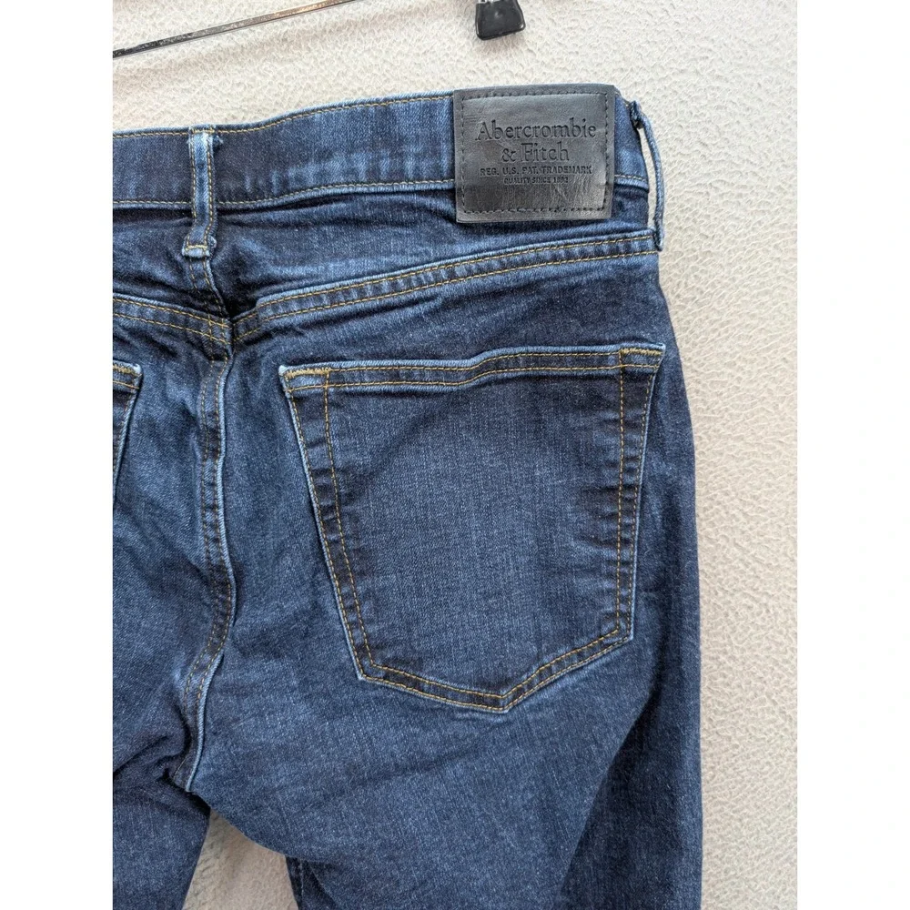 Abercrombie & Fitch Skinny Taper Stretch Denim Jeans Men's 32x32 Dark Wash Blue